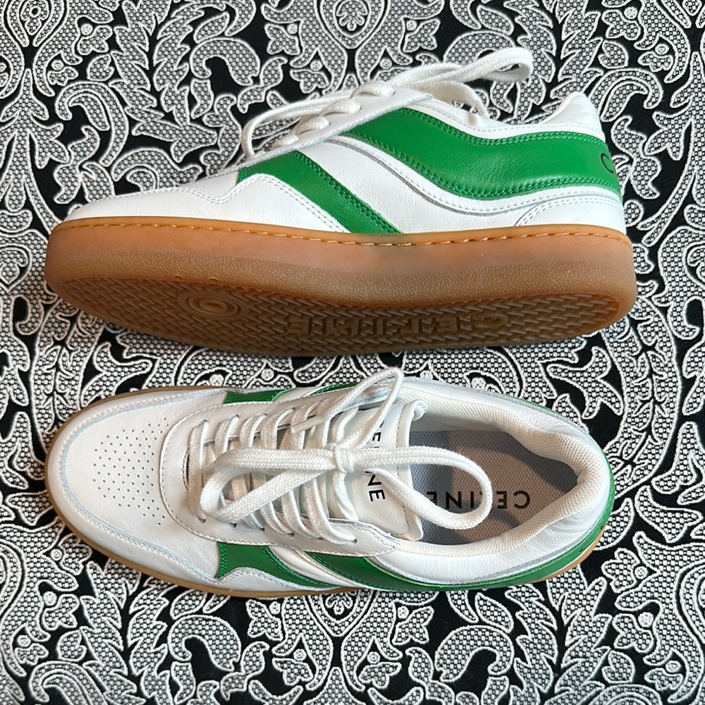 Celine White and Green Sneakers